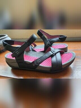 Baretraps DANNY Black and Pink Sport Sandals Size 7.5 M